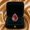 Ruby Flame Adjustable Teardrop Ring for Women