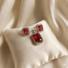 Ruby Red Radiant Cut AD Silver Pendant Set | Ammaira Ammaira Jewelz