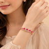 Ruby Red Stone American Diamond Bracelet for Women