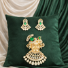 Shyam Kripa Divya Darshan Khatu Shyam Ji Rose Gold Pendant Set - Emerald | Ammaira Jewelz