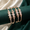 Rose Gold Floral American Diamond Bangles Set | Festive Designer Bangles
