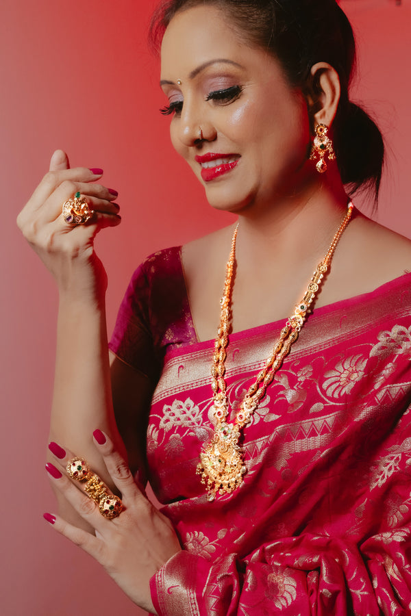 Traditional Brass Base Necklace Set