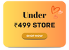 Promotional banner with 'Under ₹499 Store' text and 'Shop Now' button on a yellow and orange background.