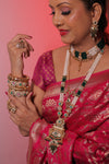 Traditional Brass Base Meena Work Necklace Set