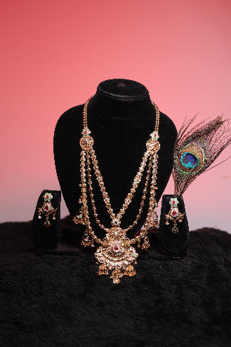 Traditional Triple layer Brass Base Necklace Set