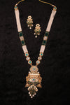 Traditional Brass Base Meena Work Necklace Set