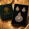 American Diamond Halo Pendant Set Big Size Without Chain