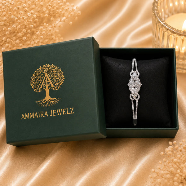 American Diamond Silver Kada for Women