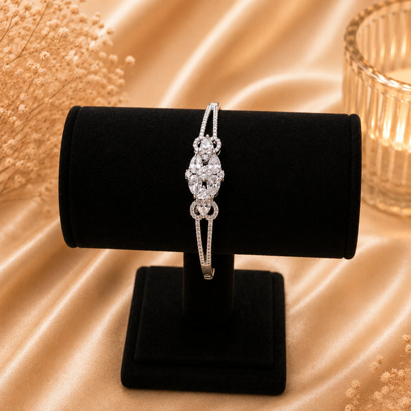 American Diamond Silver Kada for Women