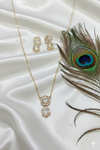 Ammaira Jewelz Carrot Polish Polki Pendant Set – Gold Halo Bridal Jewelry