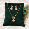 Ammaira Jewelz Carrot Polish Ruby Stone Polki Pendant Set – Gold Luxury Bridal Jewelry