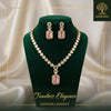 Ammaira's Regal Blush Pink & Polki Statement Necklace Set - Ammaira Jewelz