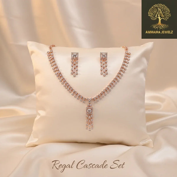 Ammaira's Regal Cascade Necklace Set - Ammaira Jewelz