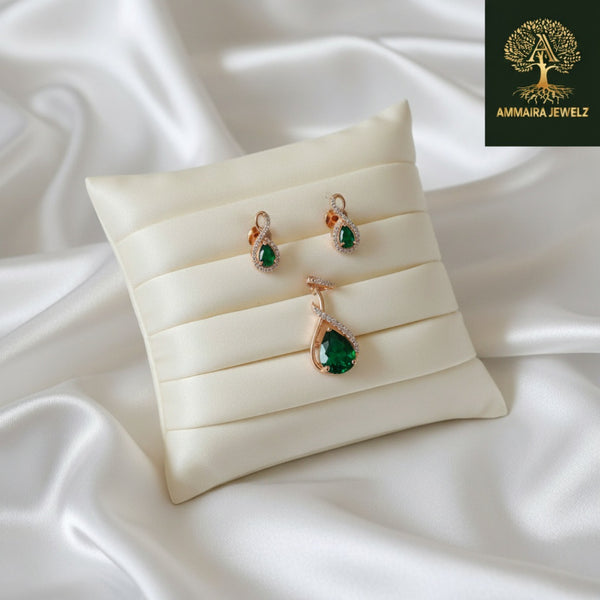 Ammaira's Rose Gold Solitaire Teardrop Set