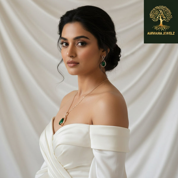 Ammaira's Rose Gold Solitaire Teardrop Set