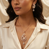 Ammaira's Royal Rose Gold Peacock Pearl Pendant Set