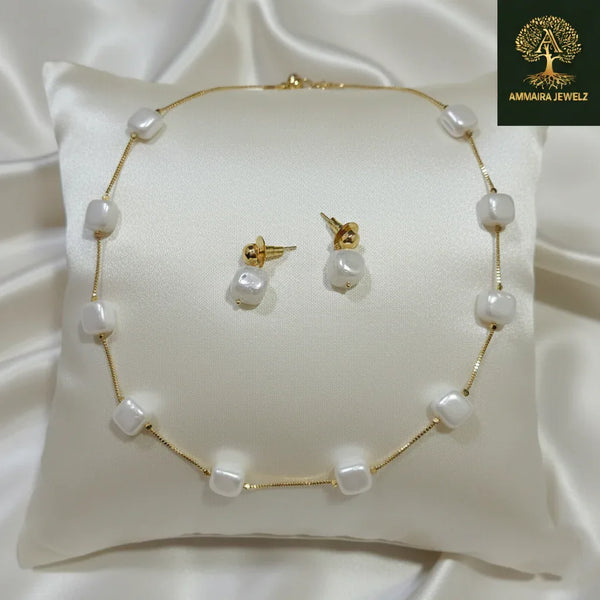 Ammaira's Chic Pearl Cube Station Mala Set - Ammaira Jewelz