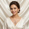 Ammaira's Rose Gold Geometric Leaf Pendant Set .