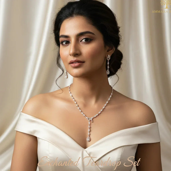 Ammairs's Rose Gold Plated Enchanted Tear Drop Necklace - Ammaira Jewelz