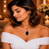 18K rose gold polish oval doublet stone pendant set with matching stud earrings surrounded by high-quality American Diamonds (CZ) for women18K rose gold polish oval doublet stone pendant set with matching stud earrings surrounded by high-quality American Diamonds (CZ) for women