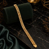 Aurex Royale gold-tone stainless steel multi-link bracelet for men with glossy finish