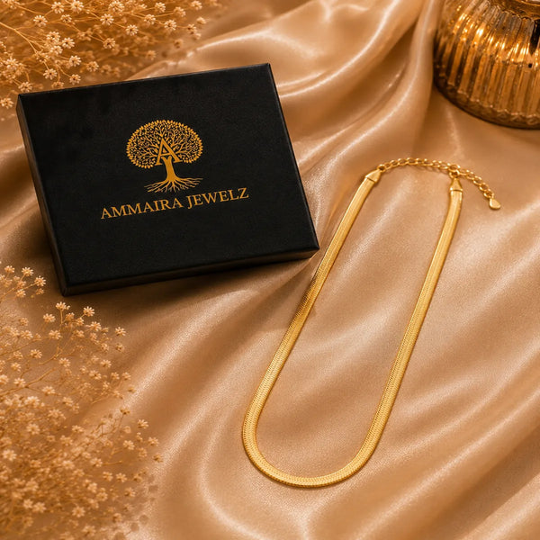 Elegant gold stainless steel snake chain for women with a sleek polished finish