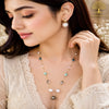Aurora Luxe Gold Crystal & Pearl Mala Set with Earrings