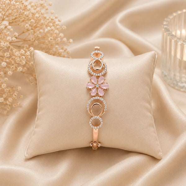 Baby Pink Stone Floral Bracelet for Women