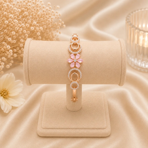 Baby Pink Stone Floral Bracelet for Women