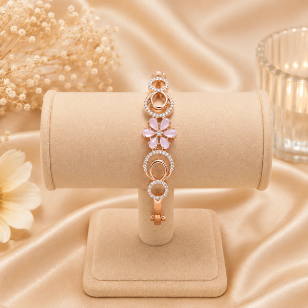 Baby Pink Stone Floral Bracelet for Women