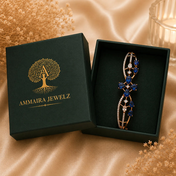 Blue Stone American Diamond Bracelet for Women