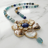 Blue Stone Floral Pendant Necklace | Ammaira Jewelz