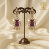 Ammaira's Enchanting Violet Drops: The Royal Plum Chandelier with Pearls