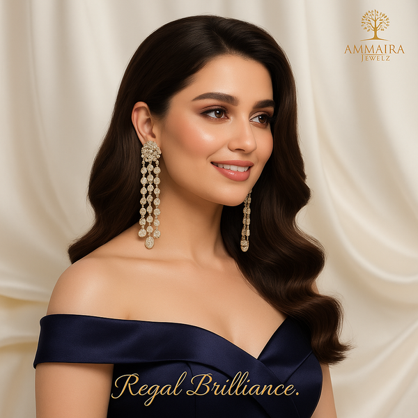 Ammaira's REGAL BRILLIANCE: Cascading Diamond Chain Chandelier Drops