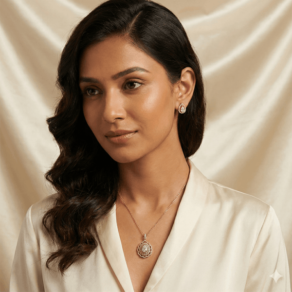 Classic Crystal Teardrop Pendant Set | Ammaira Jewelz Ammaira Jewelz