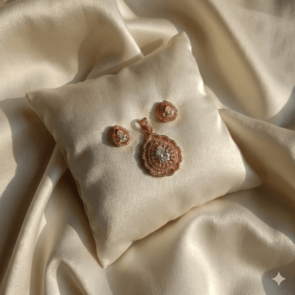 Classic Crystal Teardrop Pendant Set | Ammaira Jewelz Ammaira Jewelz