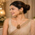 Divine Lord Krishna Temple Matte Rose Gold Necklace Set with Antique Bead Drops