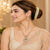 Divine Mayura Valli Temple Matte Rose Gold Necklace Set with Emerald Grace