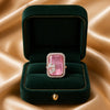 Elegant Adjustable Pink Crystal Statement Ring for Women
