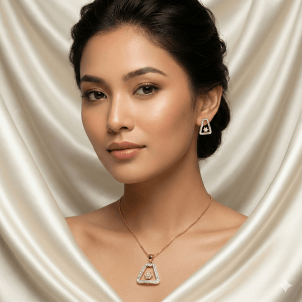 Elegant Gold Geometric Pendant Set | Ammaira Jewelz Ammaira Jewelz