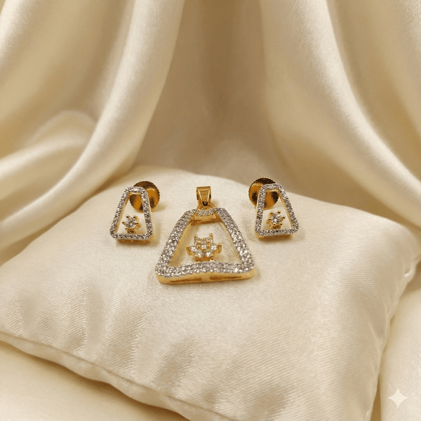 Elegant Gold Geometric Pendant Set | Ammaira Jewelz Ammaira Jewelz