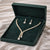 Elegant Gold Plated Bridal Necklace Set with Teardrop Earrings