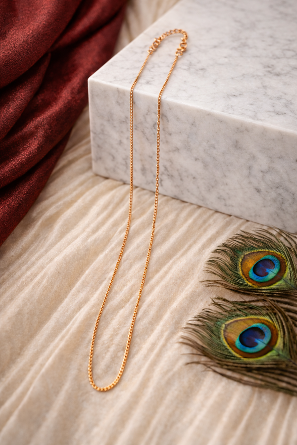 Elegant Rose Gold Polish Chain Necklace for Women | Minimal Luxury Jewelry