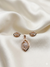 Elegant Rose Gold Polish Crystal Pendant and Stud Earrings Jewelry Set