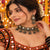 Floral jhumka oxidised necklace set with intricate motifs and dangling bead details for women