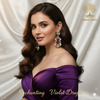 Ammaira's Enchanting Violet Drops: The Royal Plum Chandelier with Pearls