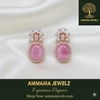 Ammaira's Pink Rose Petal Drop Earrings: Blush-Toned Brilliance