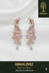 Ammaira's The Mayura Dance Drops: Rose Gold Peacock Statement Earrings