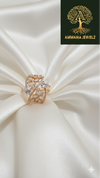 Ammaira's Rose Gold Crystal Bloom Ring
