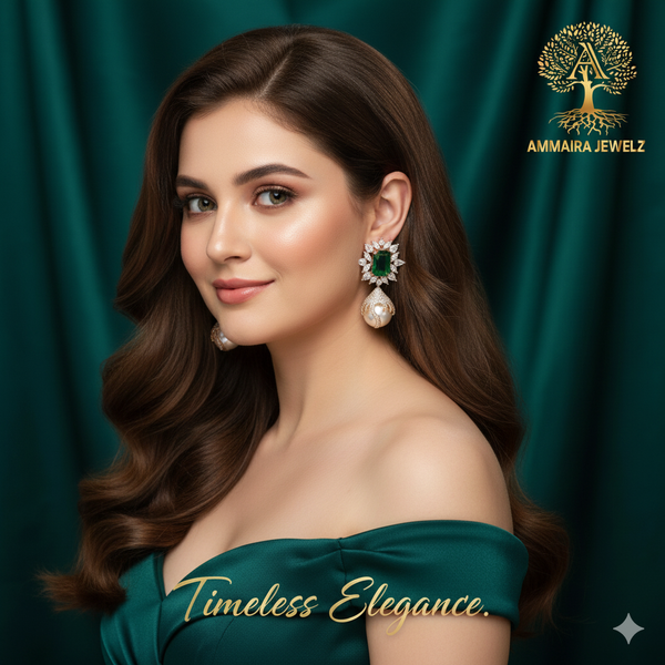 Ammaira's Timeless Elegance: The Royal Garden Pearl Drops